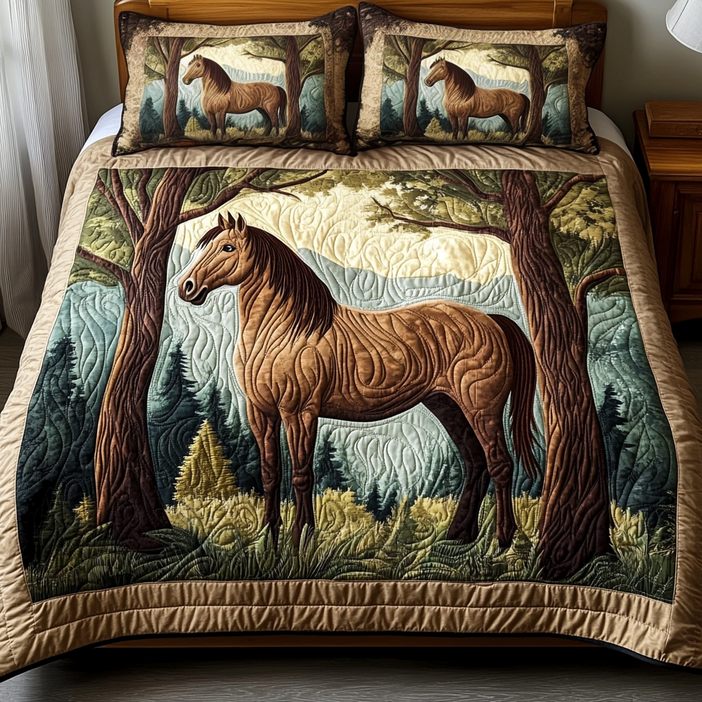 Wild Elegance 3-Piece Quilted Bedding Set NCU0VH1997 – Vantique