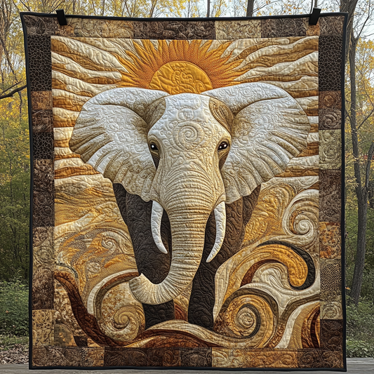Wild Elephant Quilted Blanket NCU0DV5974