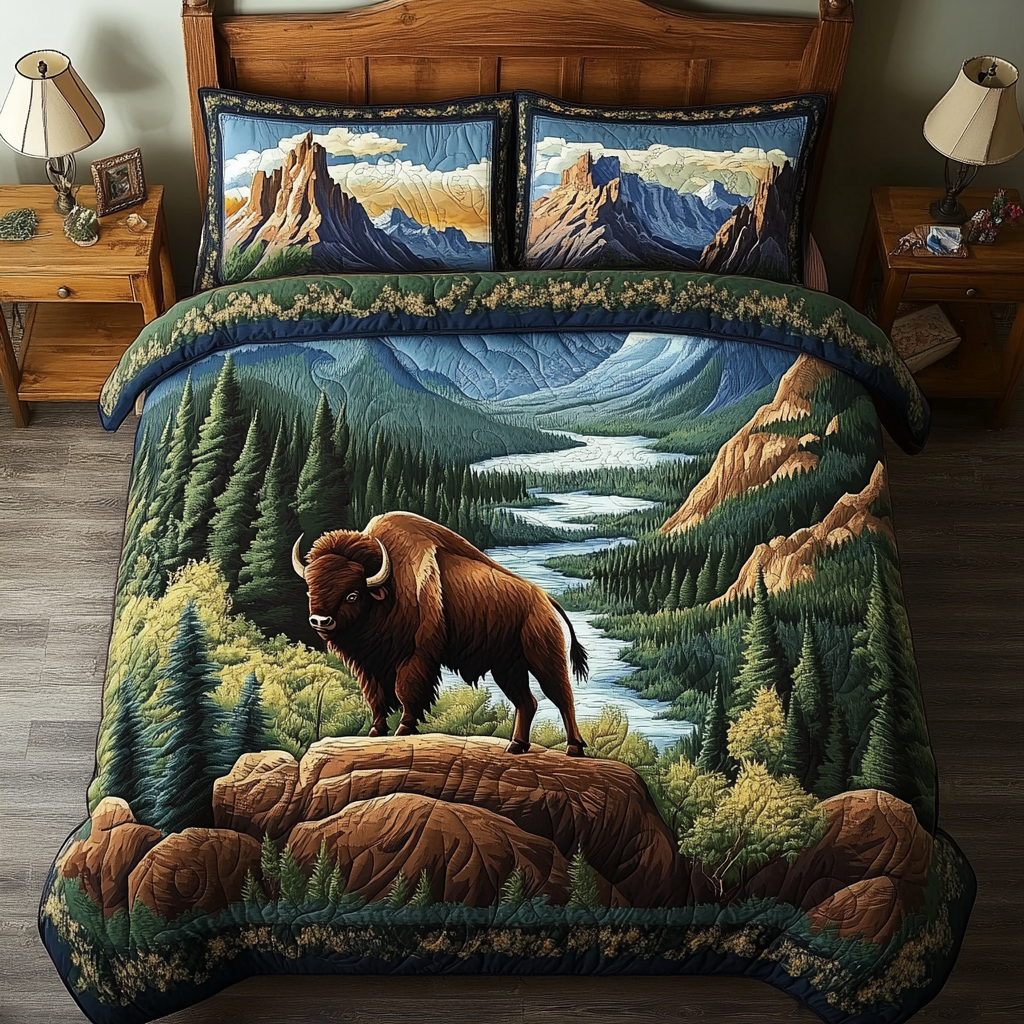 Wild Escape 3-Piece Quilted Bedding Set NCU0VL2447