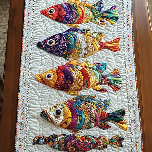Wild Fish Quilted Table Runner NCU0DK7735