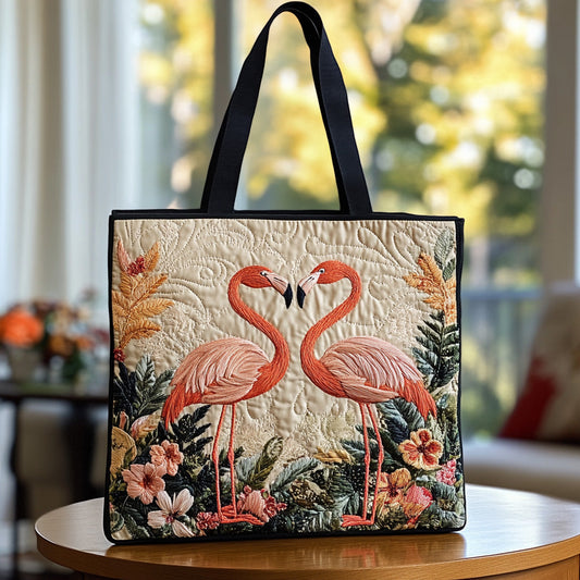 Wild Flamingo Quilted Tote Bag NCU0DV6750
