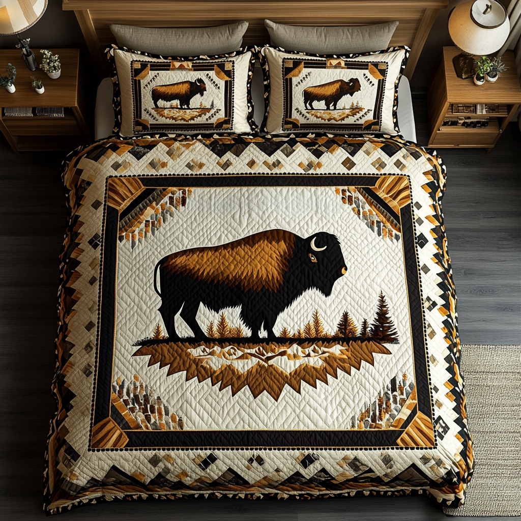 Wild Frontier 3-Piece Quilted Bedding Set NCU0DK5707