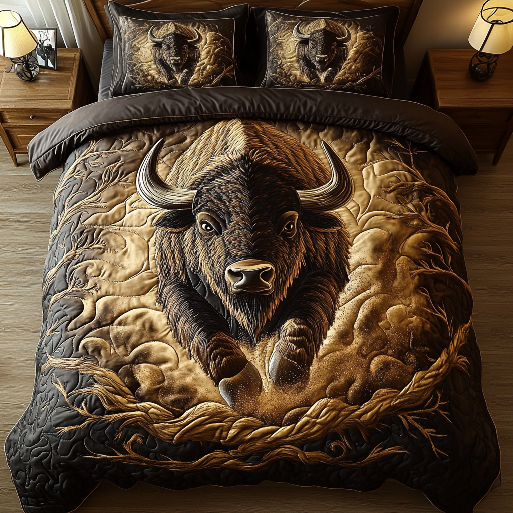 Wild Frontier 3-Piece Quilted Bedding Set NCU0VH1904