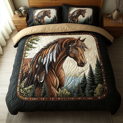 Wild Gallop 3-Piece Quilted Bedding Set NCU0DK7069