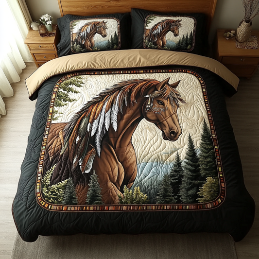 Wild Gallop 3-Piece Quilted Bedding Set NCU0DK7069