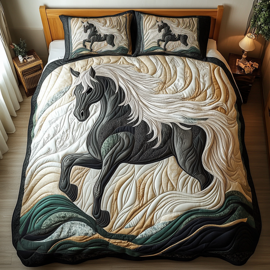 Wild Gallop 3-Piece Quilted Bedding Set NCU0DK7297