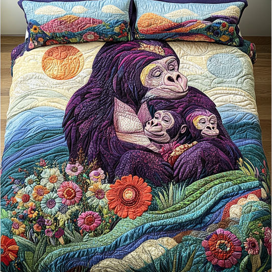 Wild Gorilla Spirit 3-Piece Quilted Bedding Set NCU0DK4085