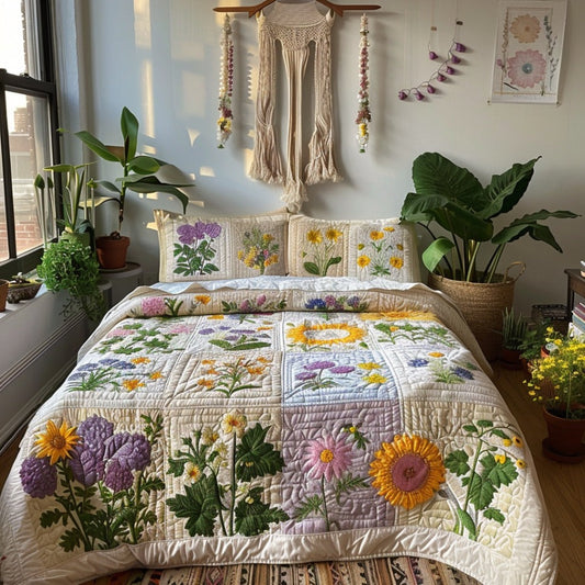 Wild Harmony 3-Piece Quilted Bedding Set NCU0DV6977