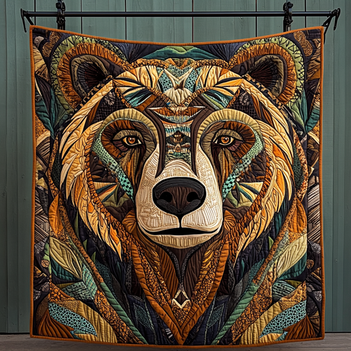 Wild Heart Bear Quilted Blanket NCU0DK869