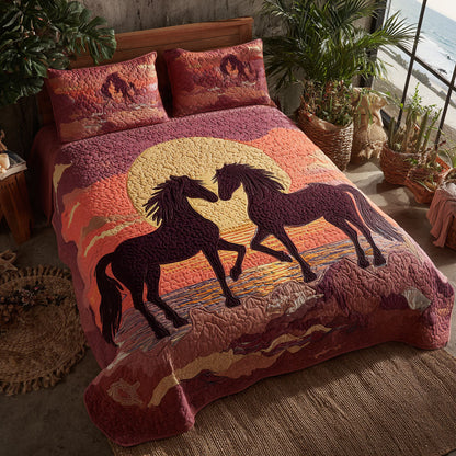 Wild Hearts at Dusk 3-Piece Quilted Bedding Set NCU0PT11051