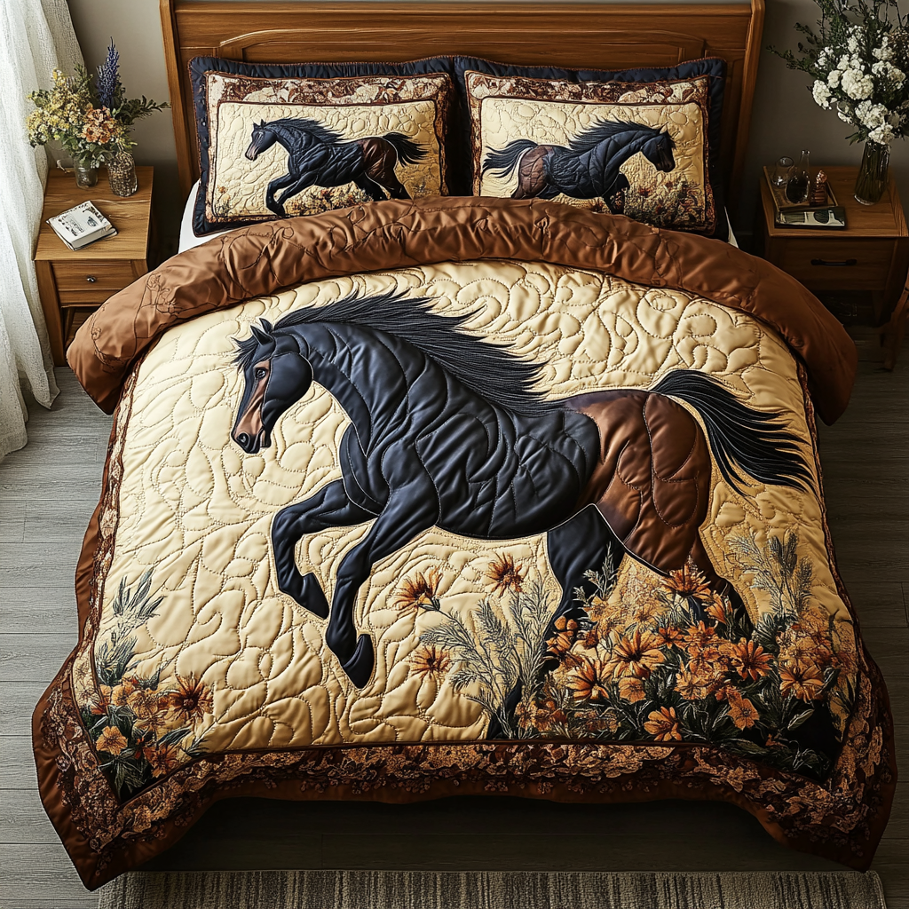Wild Horse 3-Piece Quilted Bedding Set NCU0DK8100