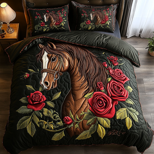 Wild Horse 3-Piece Quilted Bedding Set NCU0DK8862