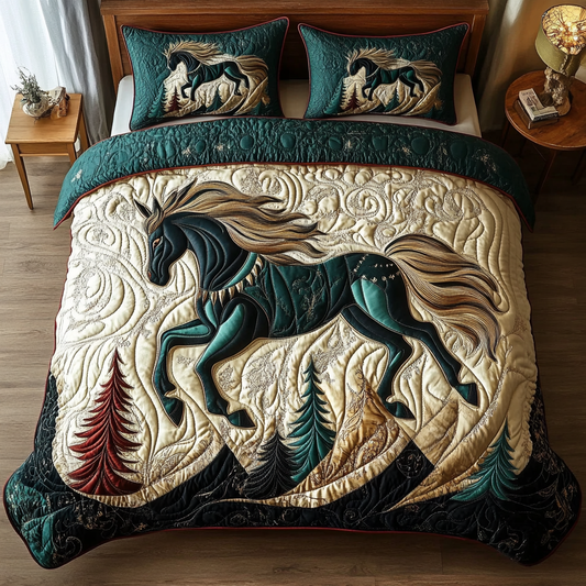 Wild Horse 3-Piece Quilted Bedding Set NCU0DK9623