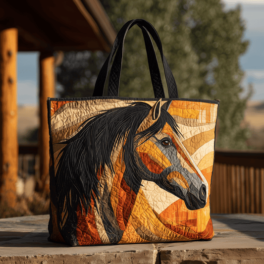 Wild Horse Quilted Tote Bag NCU0TH2855