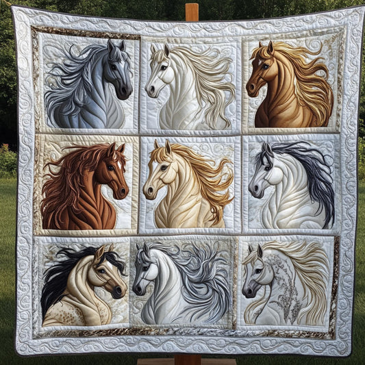 Wild Horses Beauty Quilted Blanket NCU0NT6511