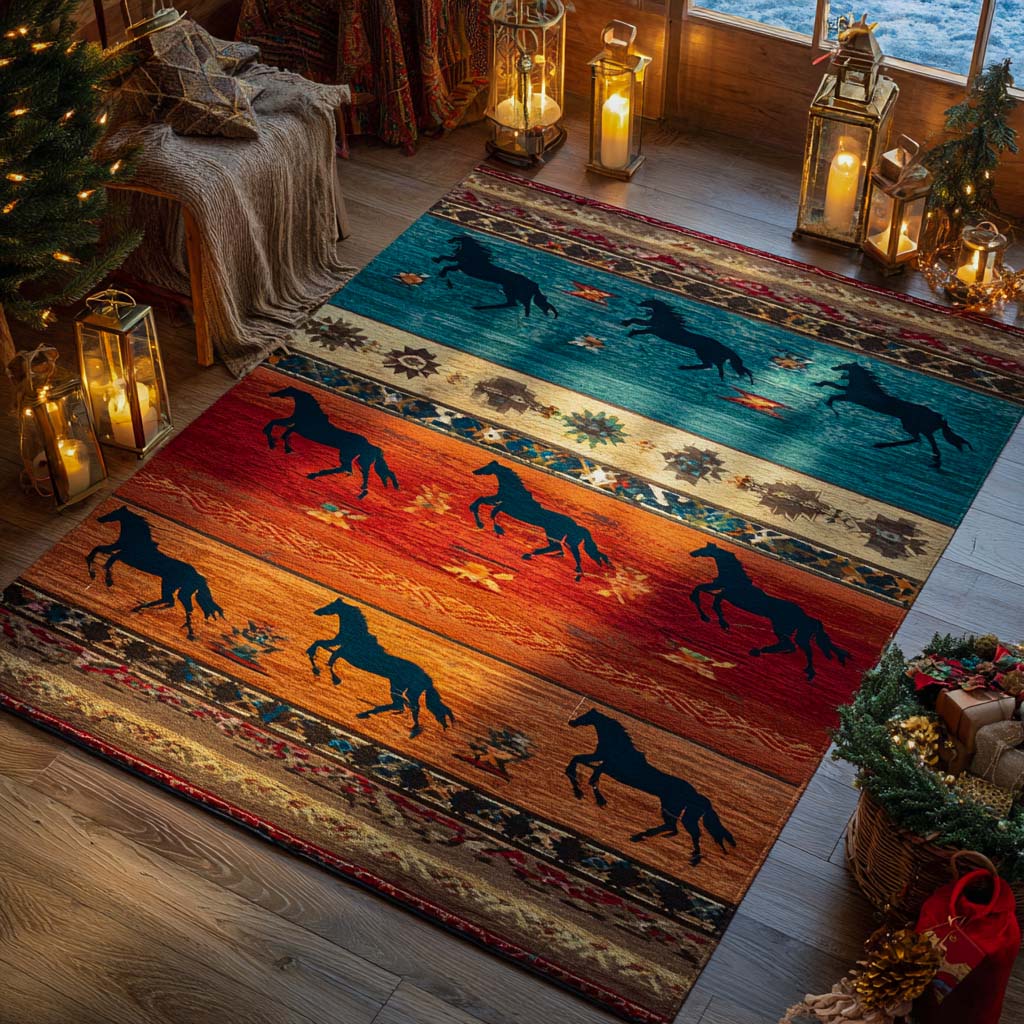 Wild Horses Sundown Area Rug NCU0XD1853