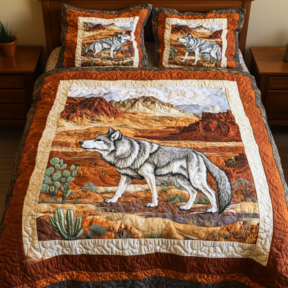 Wild Howl 3-Piece Quilted Bedding Set NCU0DK6990