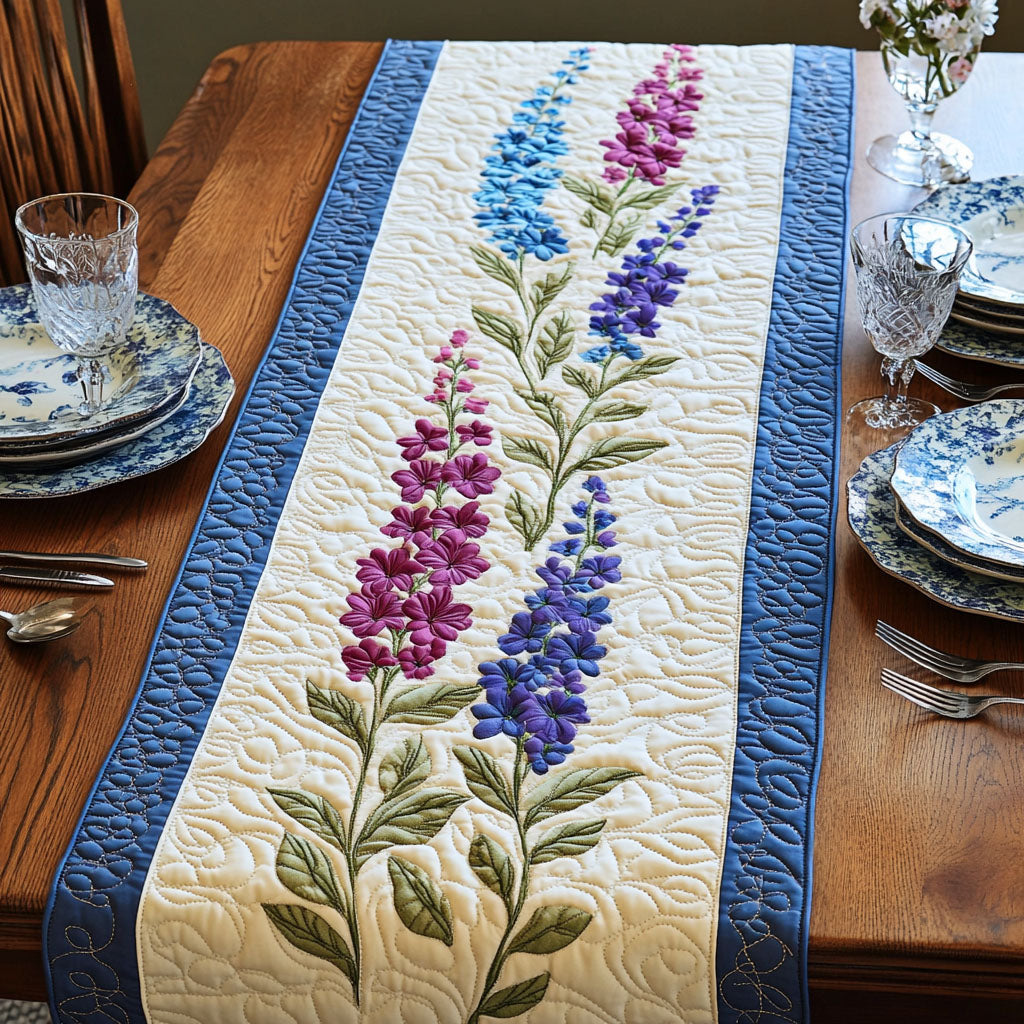 Wild Larkspur Quilted Table Runner NCU0PT6874