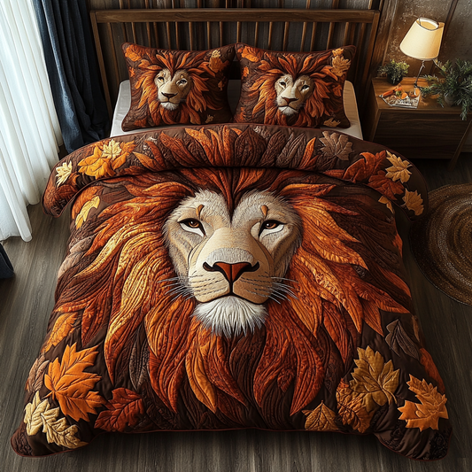 Wild Lion 3-Piece Quilted Bedding Set NCU0DK9568