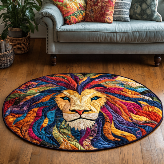 Wild Lion Quilted Round Mat NCU0DK7488