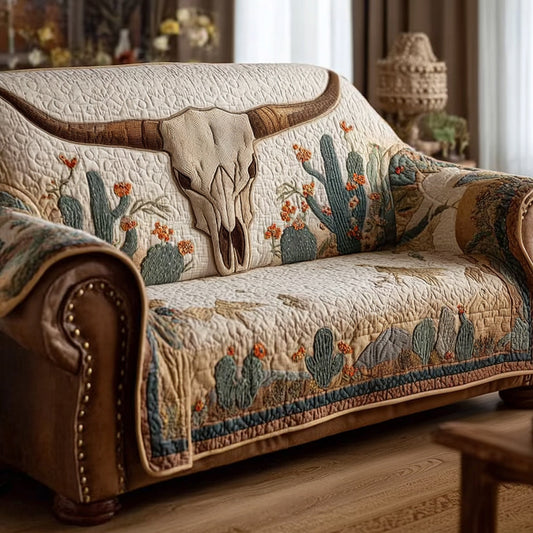 Wild Longhorn Horizon Quilted Sofa Cover NCU0HH1654