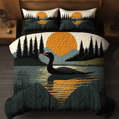 Wild Loon 3-Piece Quilted Bedding Set NCU0DK8424