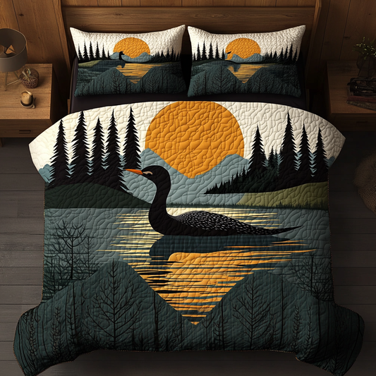 Wild Loon 3-Piece Quilted Bedding Set NCU0DK8424