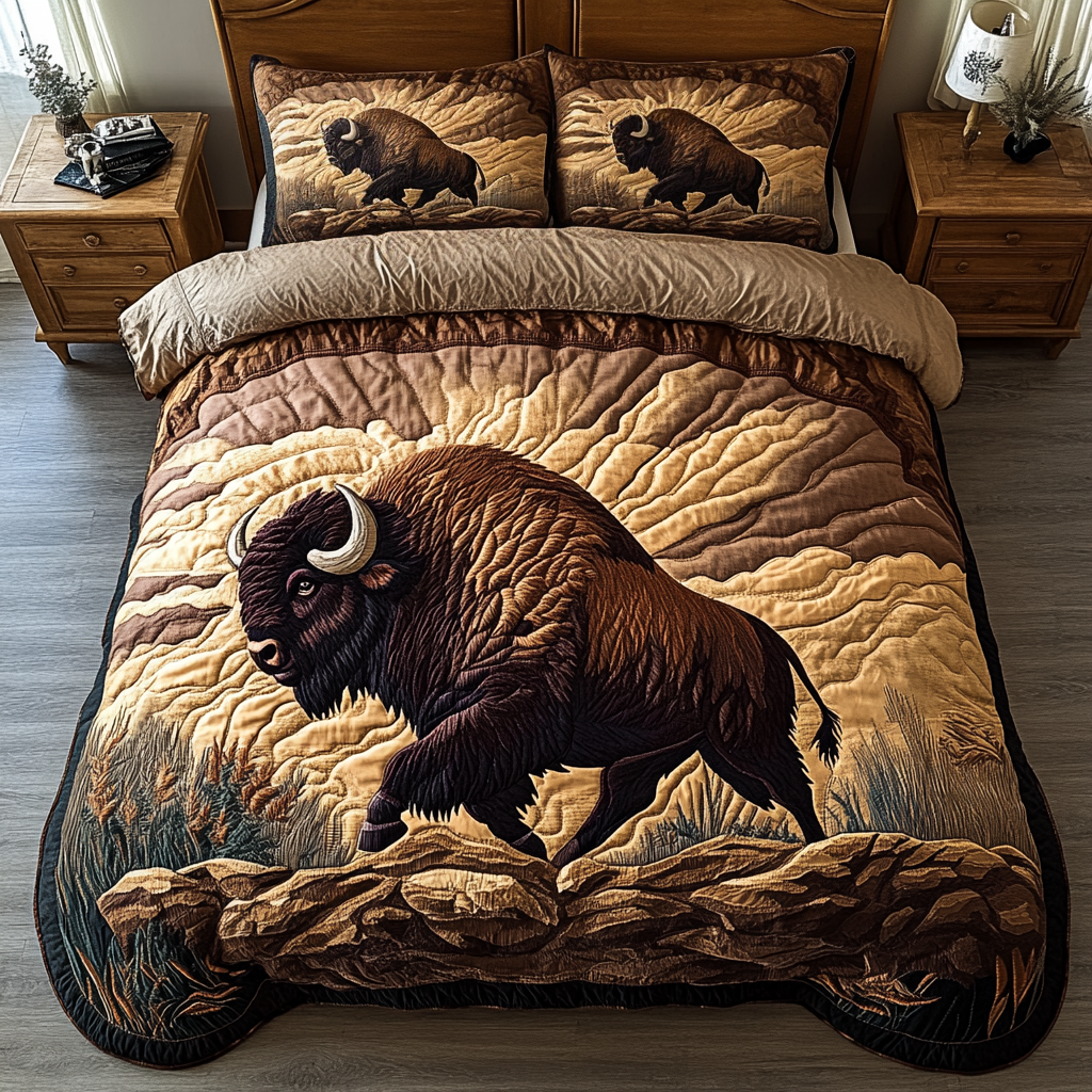 Wild Majesty 3-Piece Quilted Bedding Set NCU0VH4588