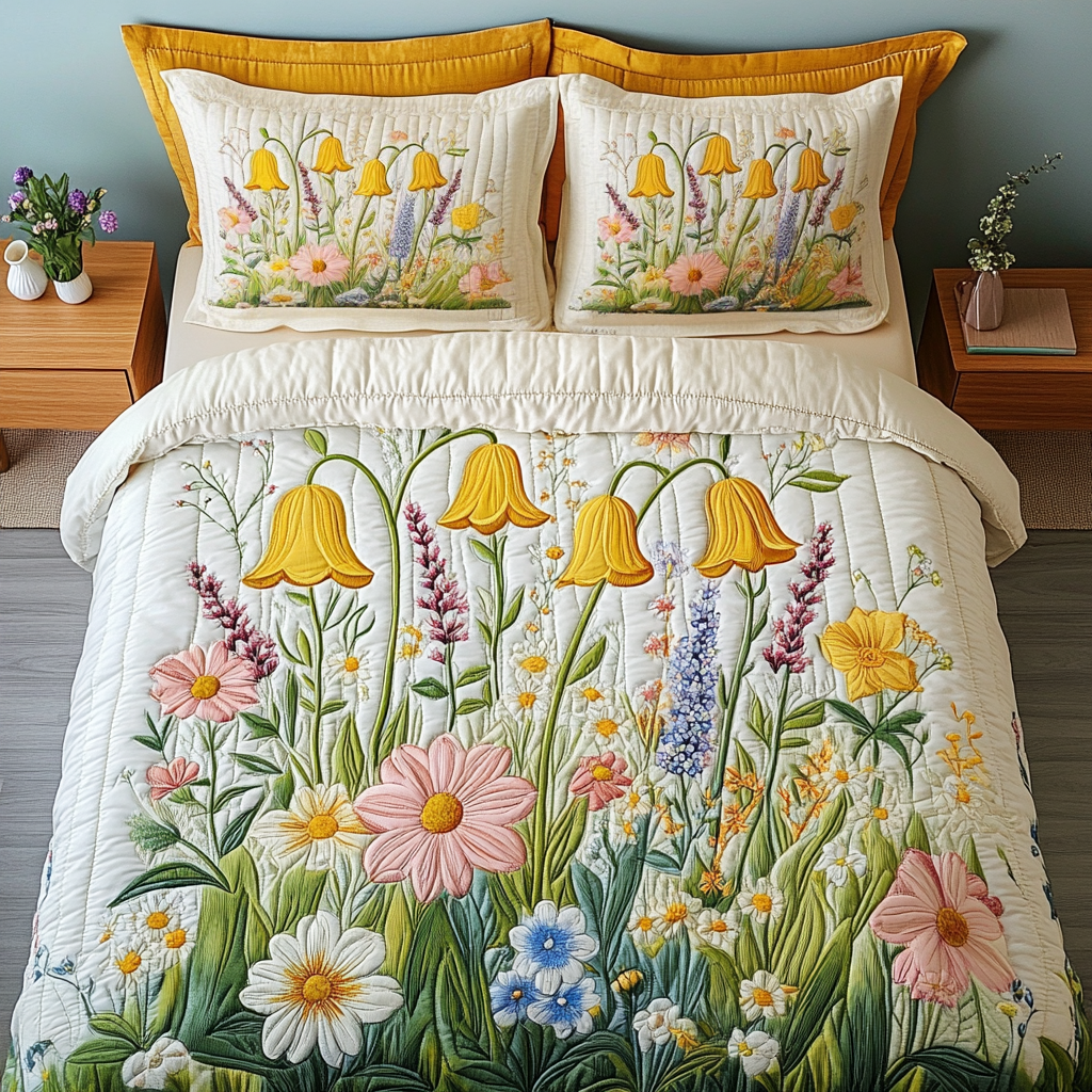 Wild Meadow 3-Piece Quilted Bedding Set NCU0VH5766