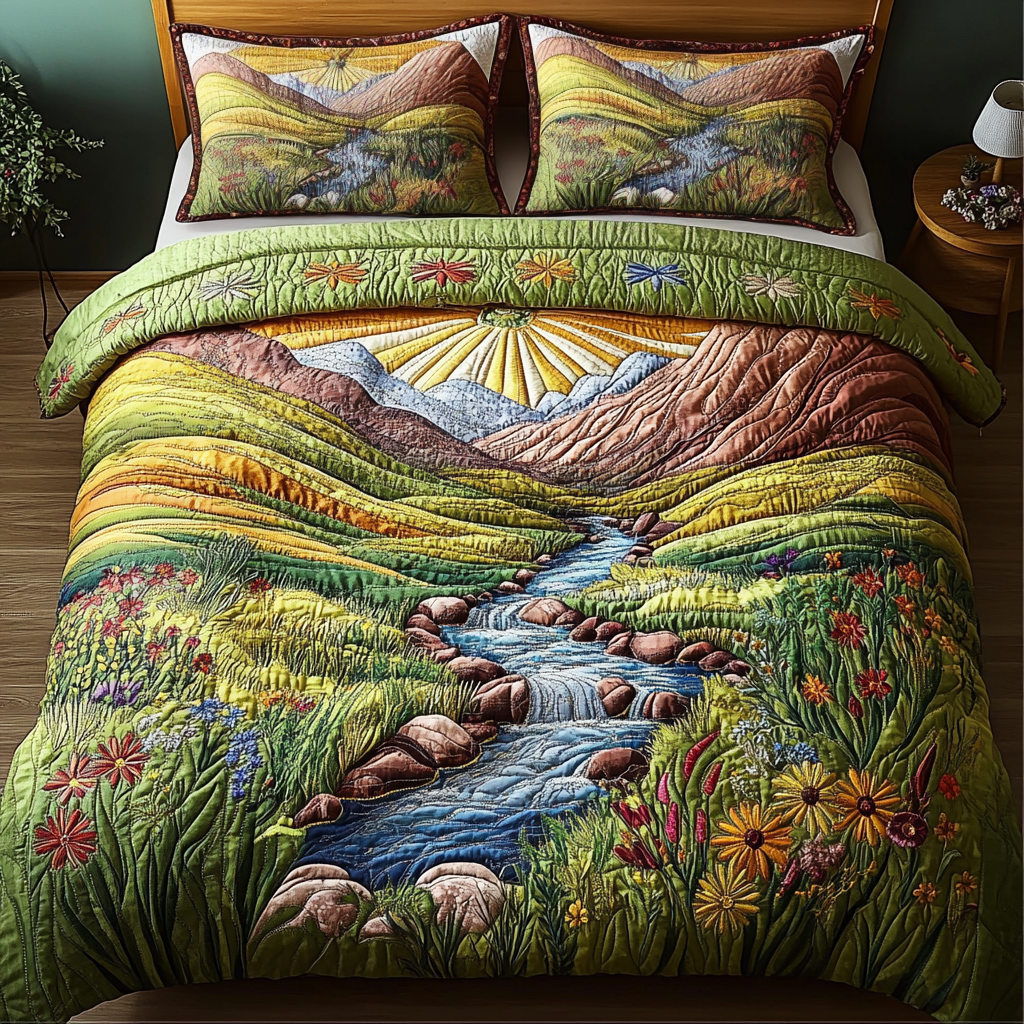 Wild Meadows 3-Piece Quilted Bedding Set NCU0DK6142