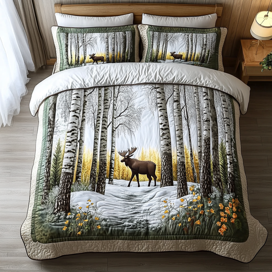 Wild Moose 3-Piece Quilted Bedding Set NCU0DK7458