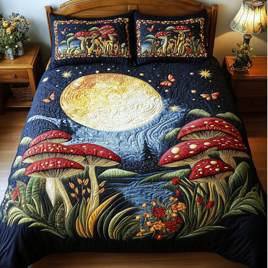 Wild Mushroom 3-Piece Quilted Bedding Set NCU0DK8760