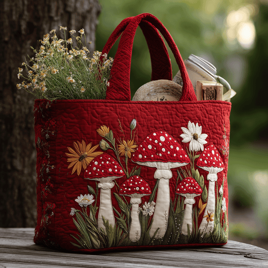 Wild Mushroom Quilted Tote Bag NCU0TH2891