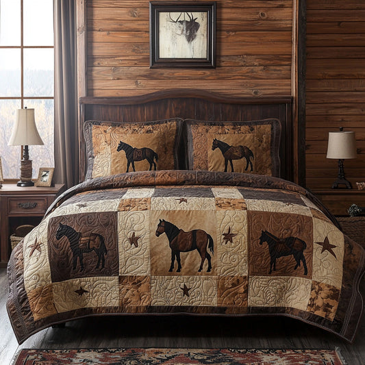 Wild Mustang 3-Piece Quilted Bedding Set NCU0DV7264