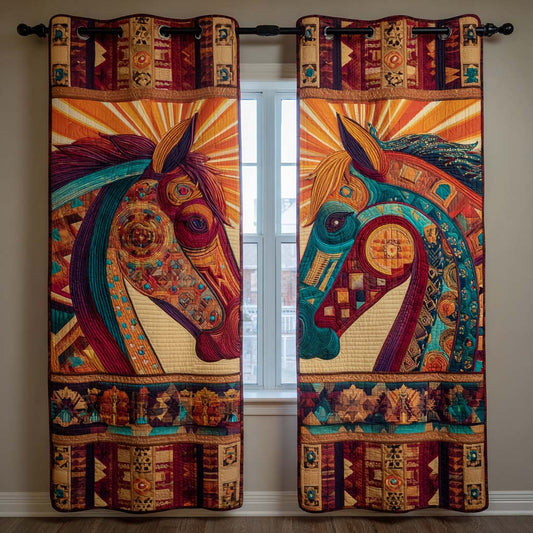 Wild Mustang Prairie Quilted Curtains NCU0XD1880