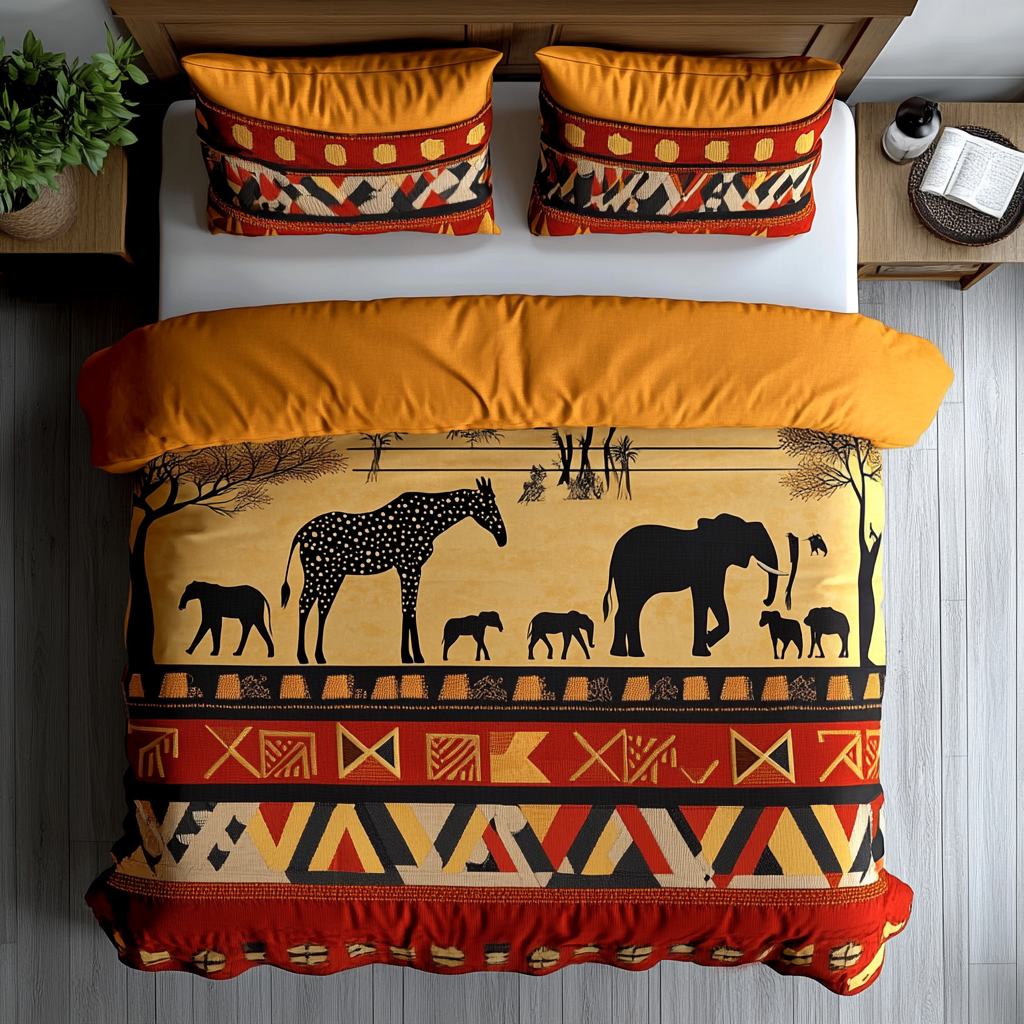 Wild Pattern 3-Piece Quilted Bedding Set NCU0DK7756