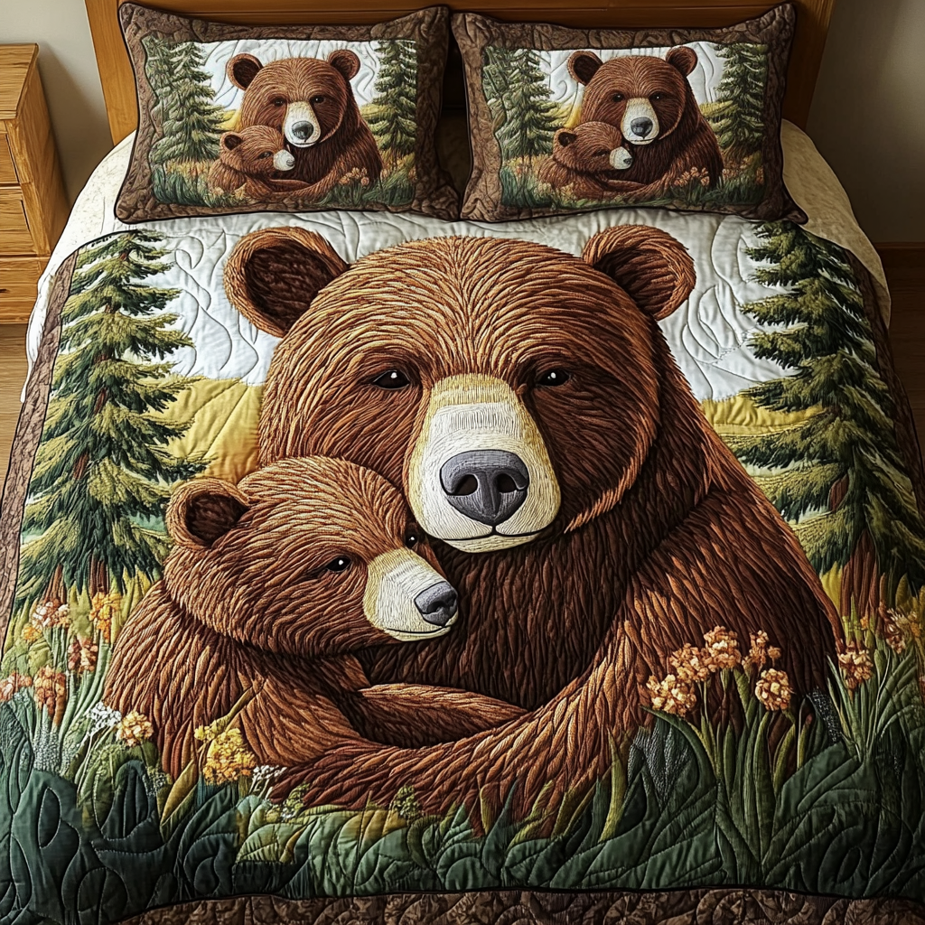 Wild Paws 3-Piece Quilted Bedding Set NCU0VH1769