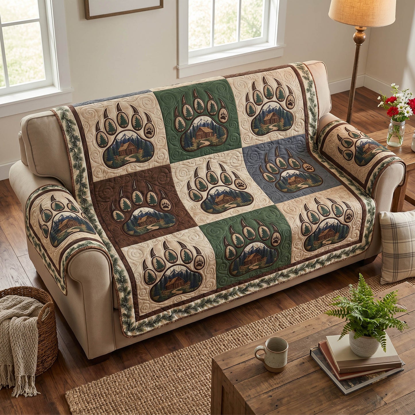 Wild Paws Quilted Sofa Cover NCU0TD2799