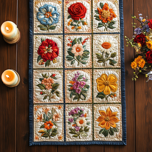 Wild Petals Quilted Table Runner NCU0VH4174