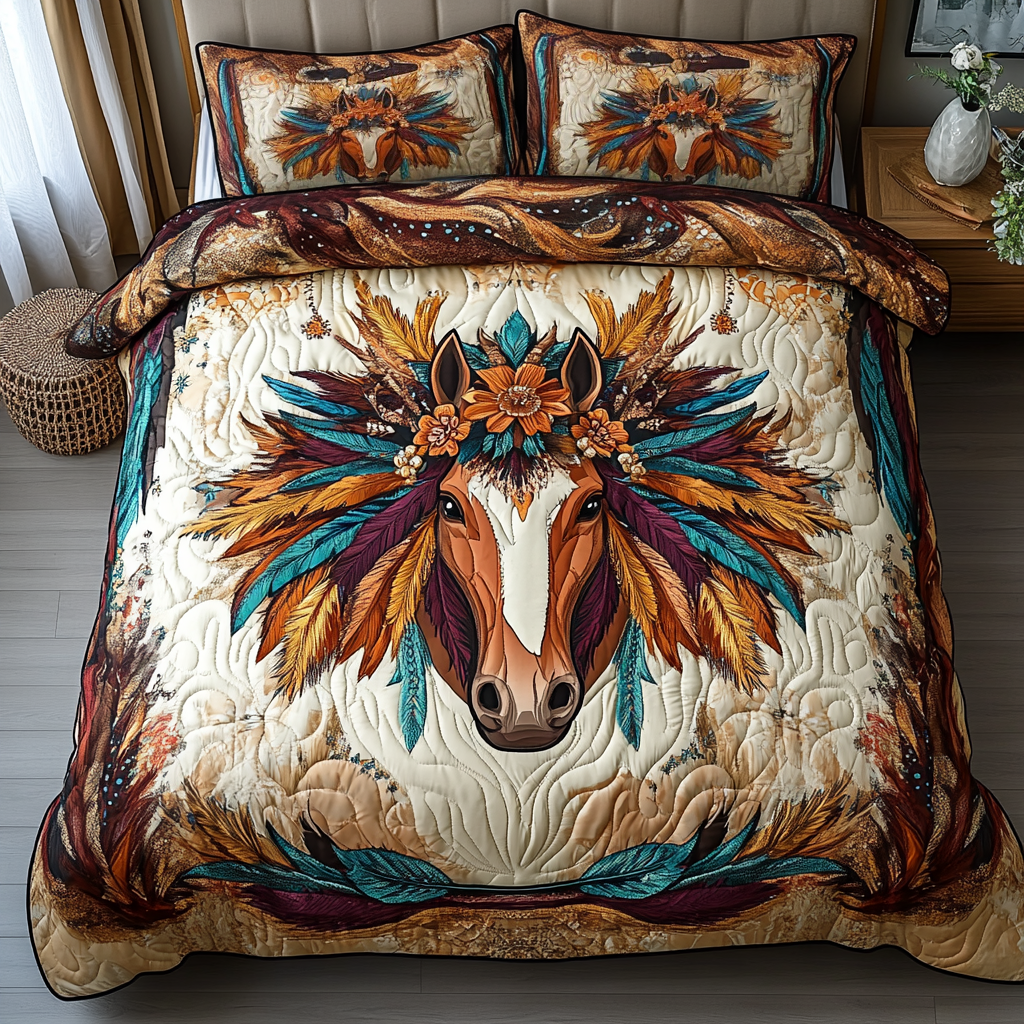 Wild Plains Grace 3-Piece Quilted Bedding Set NCU0DK3234