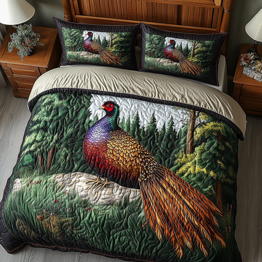 Wild Plumage 3-Piece Quilted Bedding Set NCU0VH2521