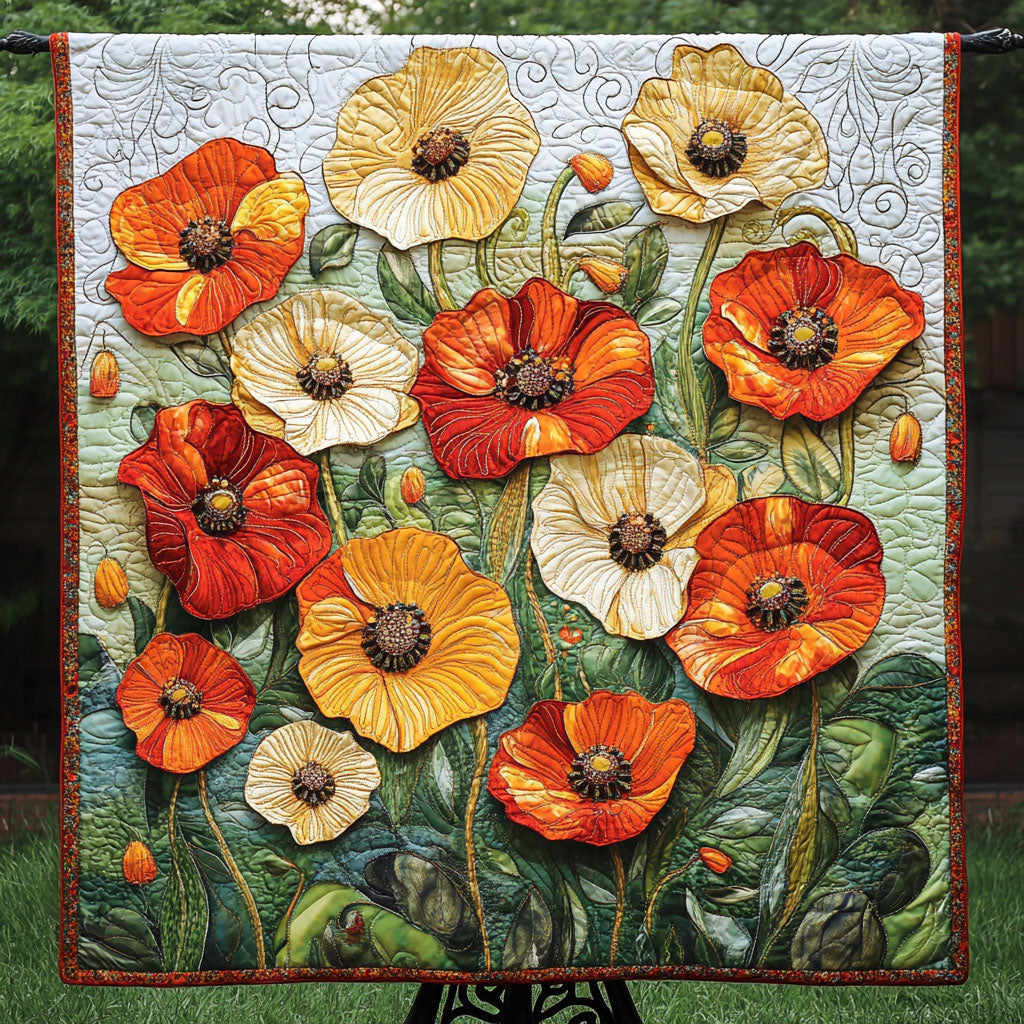Wild Poppy Dance Quilted Blanket NCU0NT5985
