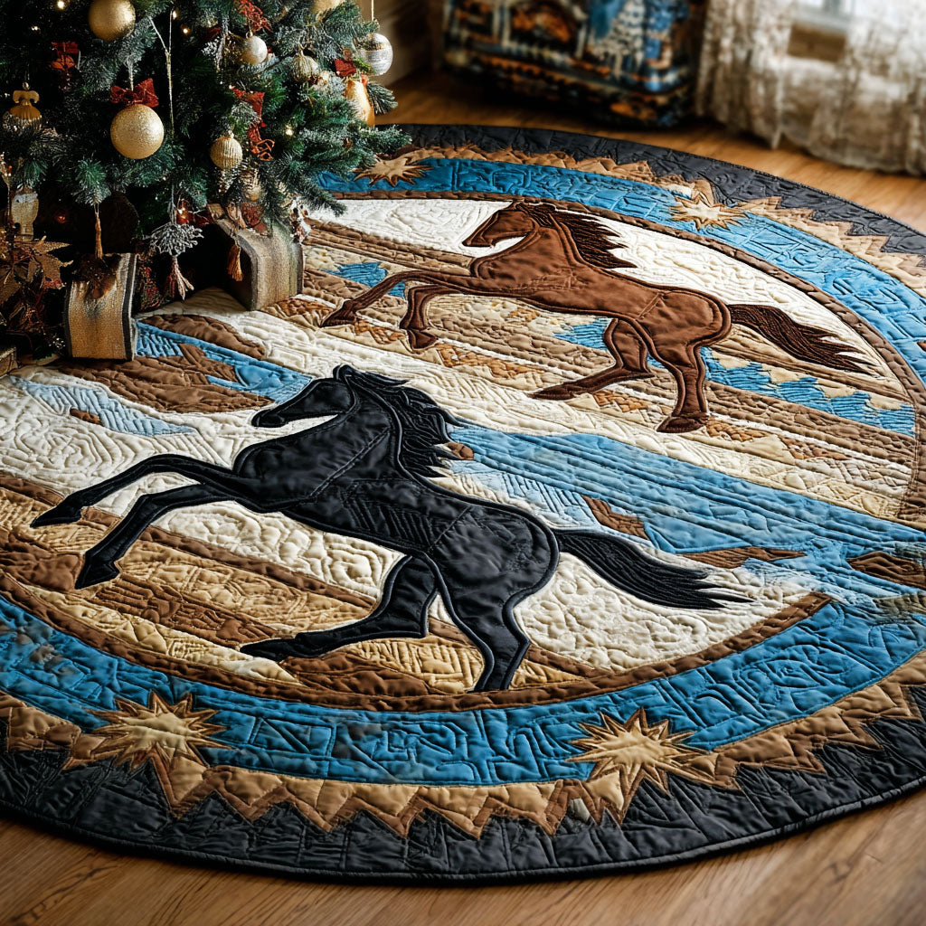 Wild Prairie Ride Quilted Round Mat NCU0PT9967