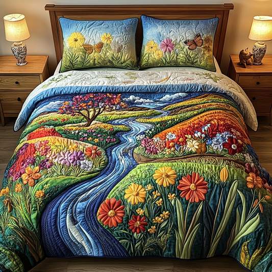 Wild Roots 3-Piece Quilted Bedding Set NCU0VL2351