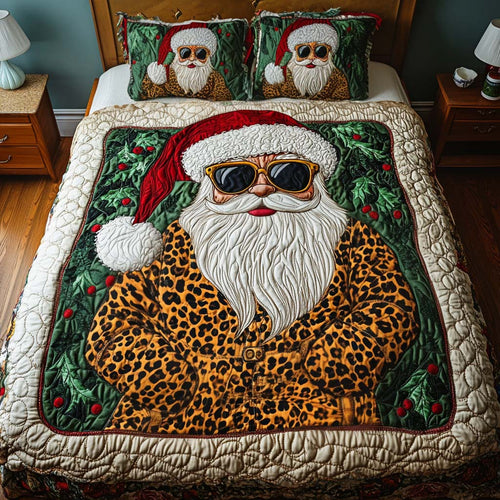 Wild Santa 3-Piece Quilted Bedding Set NCU0NT2172