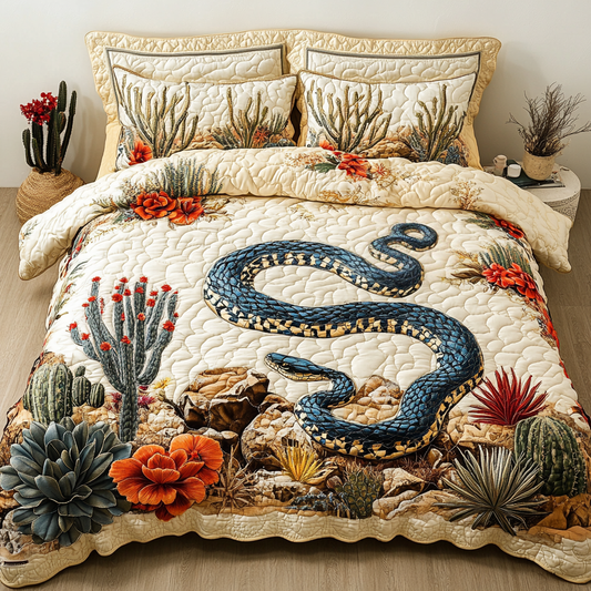 Wild Snake 3-Piece Quilted Bedding Set NCU0VH4646