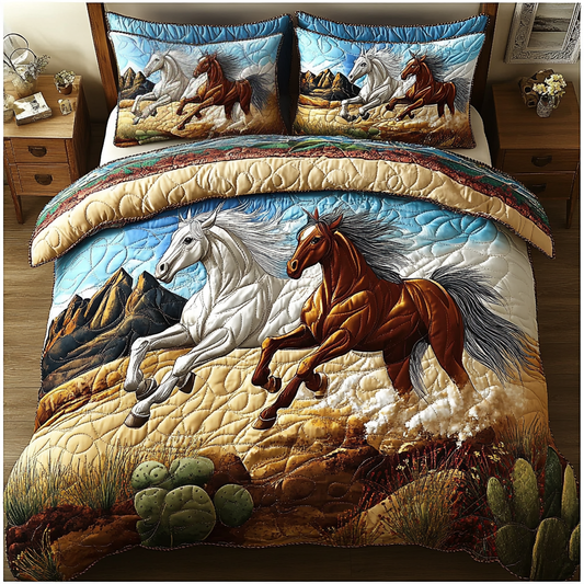 Wild Spirit 3-Piece Quilted Bedding Set NCU0DK4290