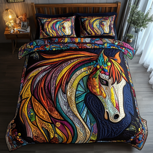 Wild Spirit 3-Piece Quilted Bedding Set NCU0DK4873