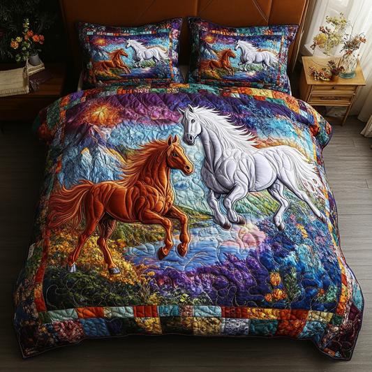 Wild Spirit 3-Piece Quilted Bedding Set NCU0DK4881