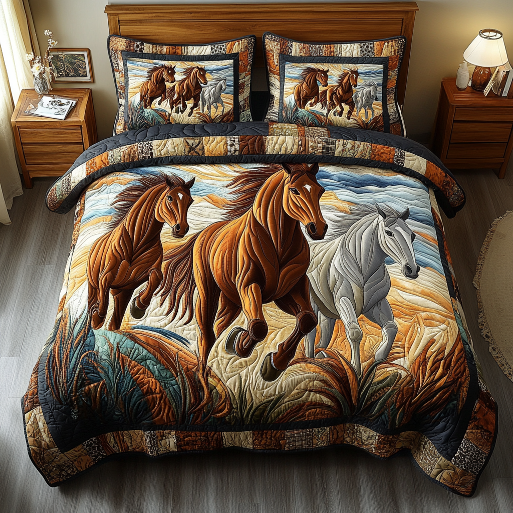 Wild Spirit 3-Piece Quilted Bedding Set NCU0DK5225